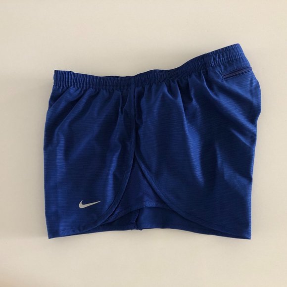 Nike Dri-Fit Print Pattern Running Shorts w/ Liner Drawstring Waist Blue Size M - Picture 1 of 8